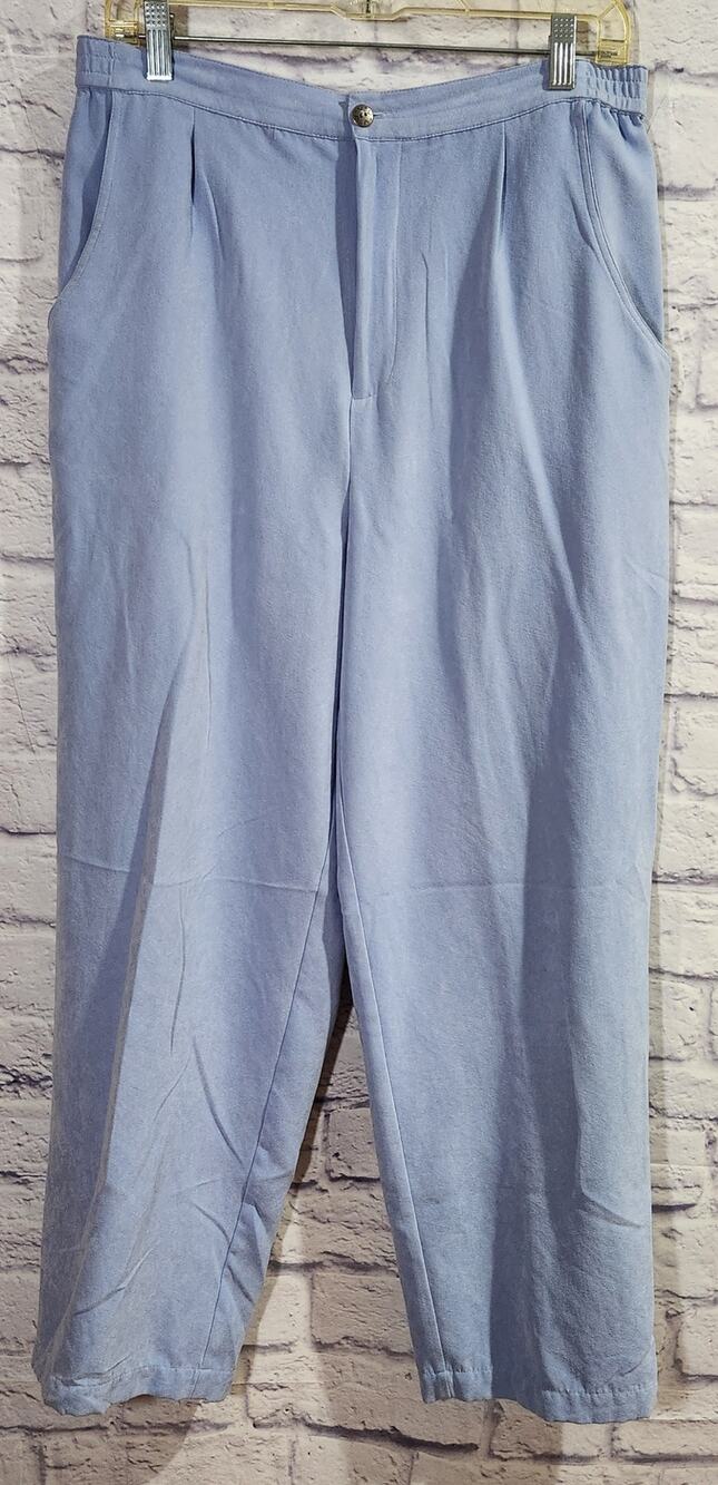 Drapers & Damon's Light Blue Purple Pleated Pants LP Suede Like Feel Soft